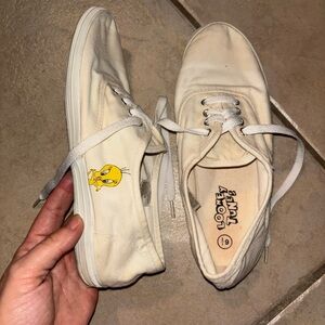 Vintage 1996 Looney Tunes Tweety Bird Canvas Sneakers Size 6.5